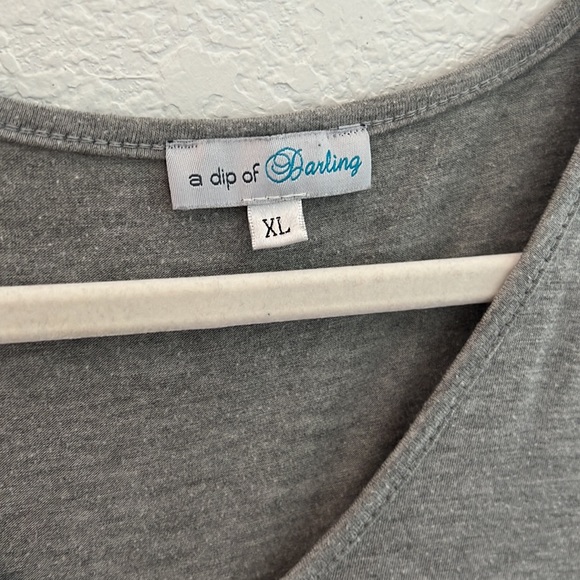 DIP OF DARLING Cozy Grey Cotton Maxi Dress with Pockets - Picture 3 of 3